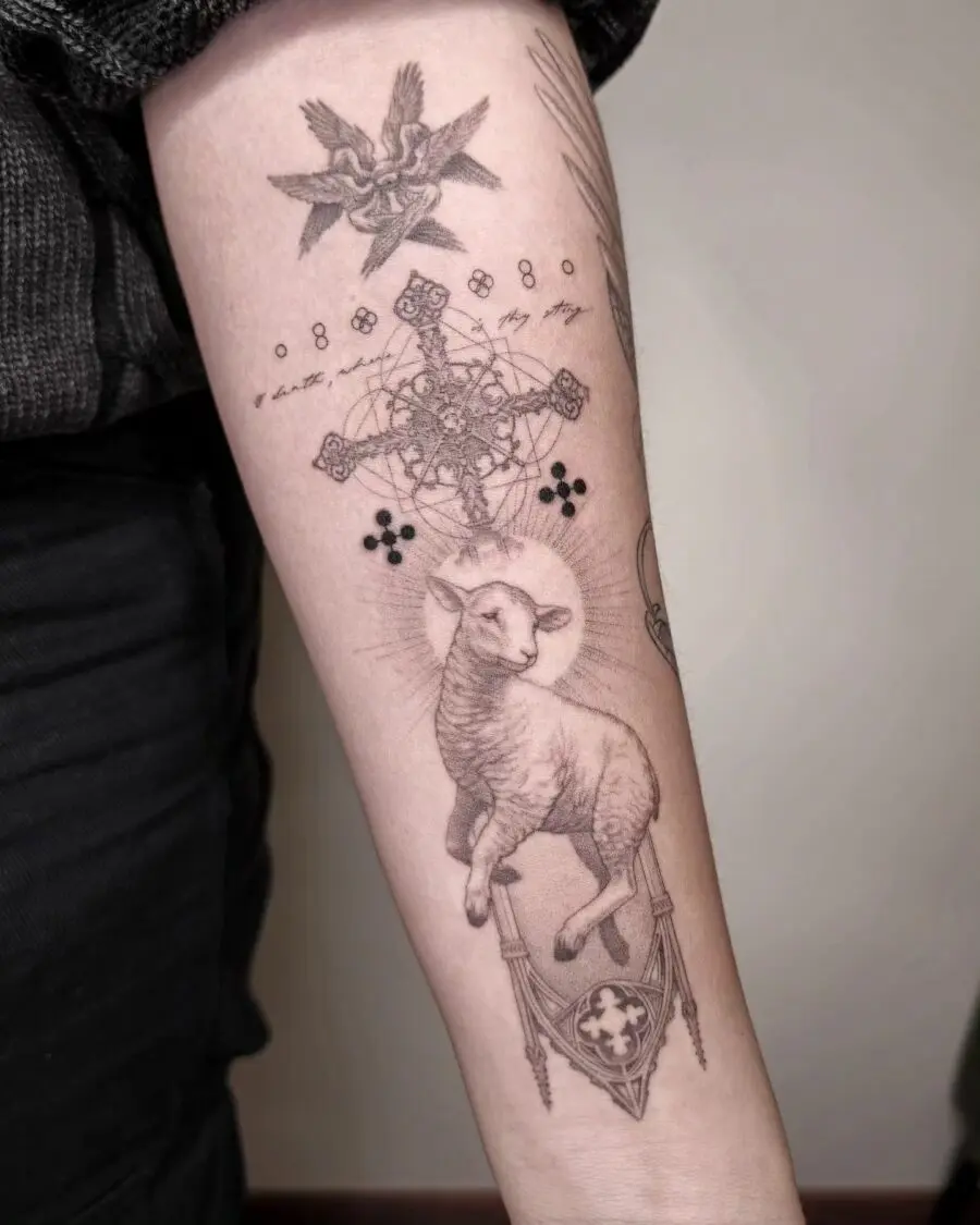 Symbolic Christian imagery in tattoo art