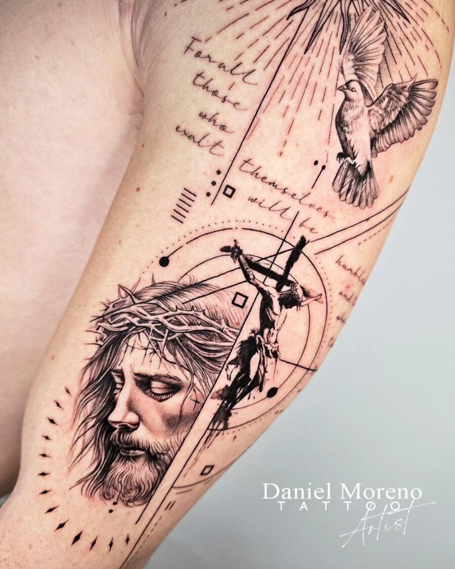 Striking depiction of faith through inked art