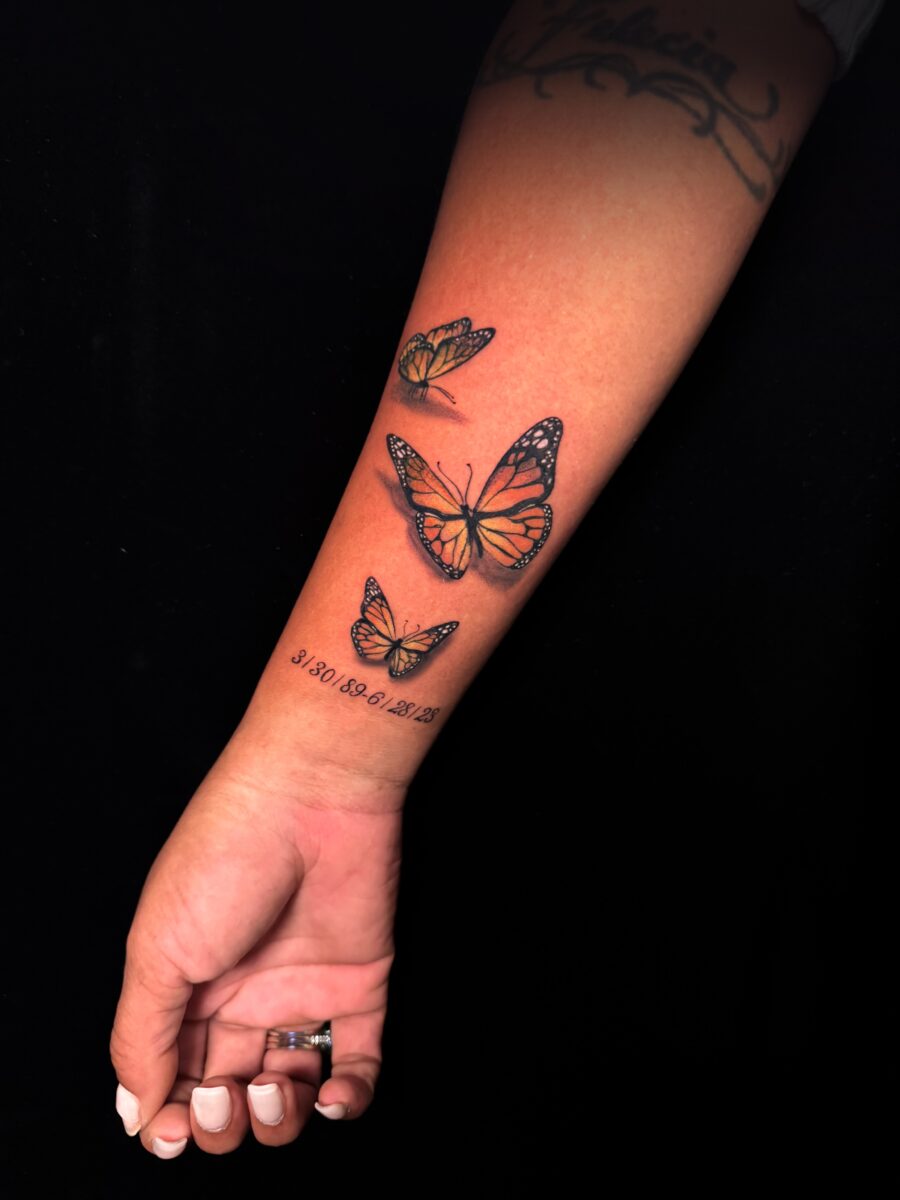 Colorful butterfly tattoos for cherished memories