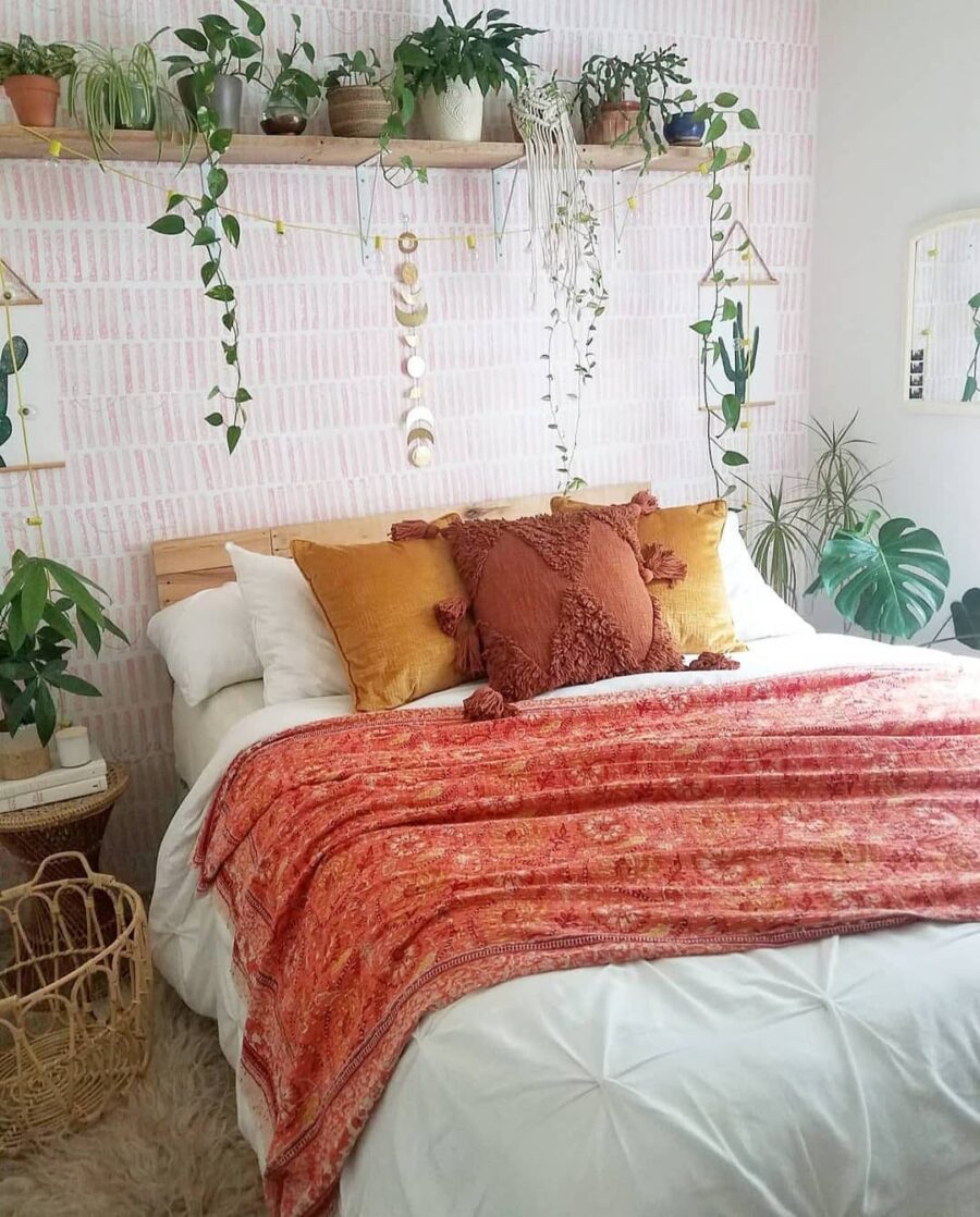 Bohemian vibes with lush greenery and color