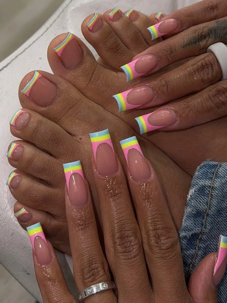Colorful twist on classic French tips