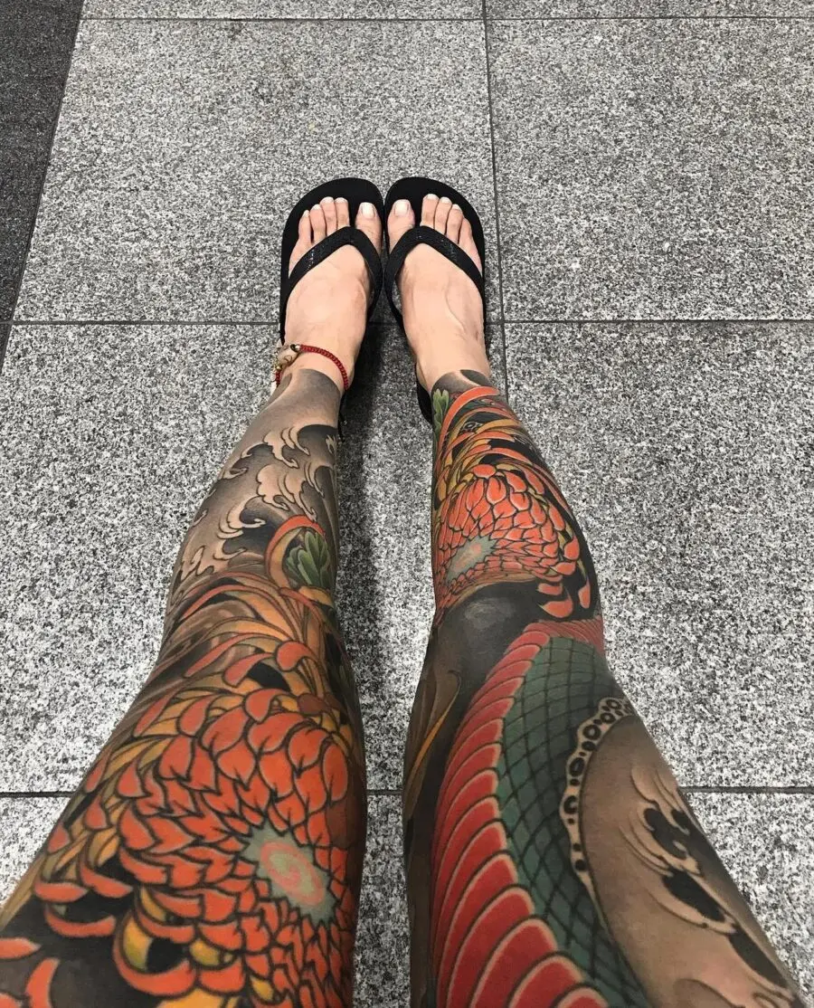Intricate Japanese tattoos showcasing vibrant artistry