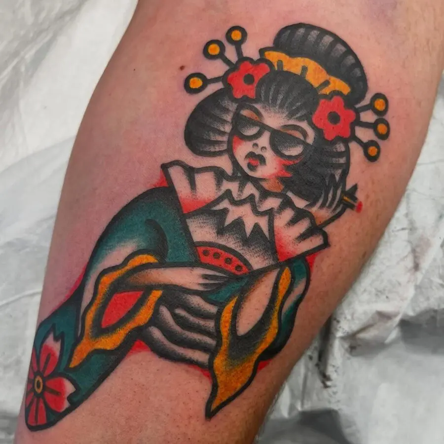 Exquisite geisha tattoo embodies Japanese culture