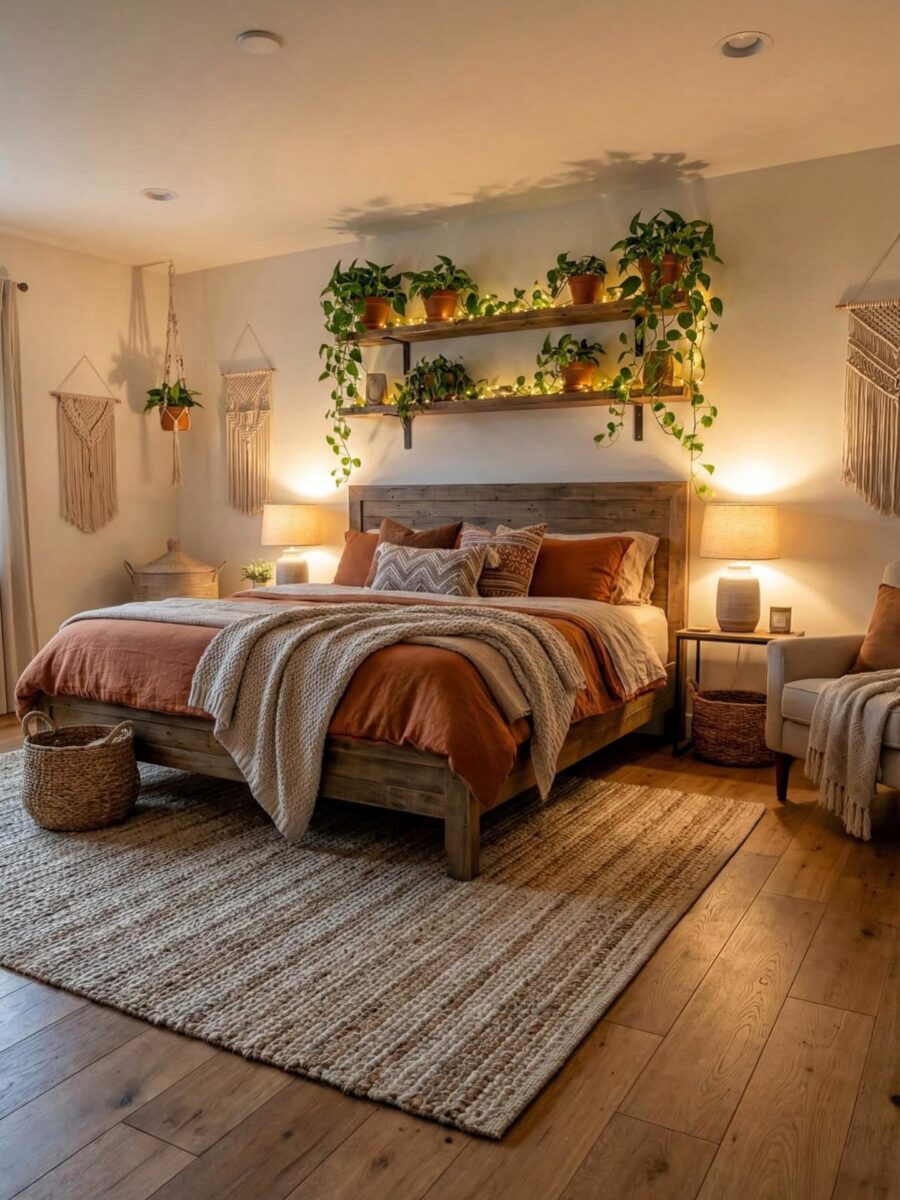 Serene and Cozy Bedroom with Natural Elements