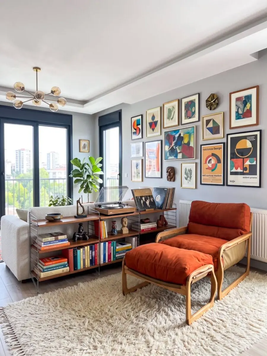 Artistic Charm in a Cozy Living Room