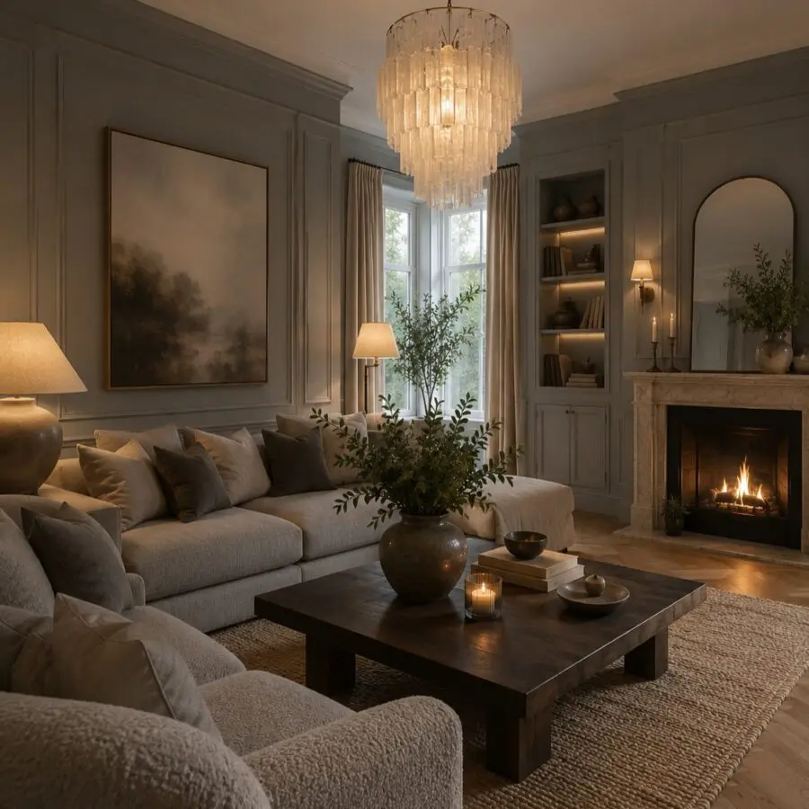 Elegant Cozy Living Room with Warm Undertones