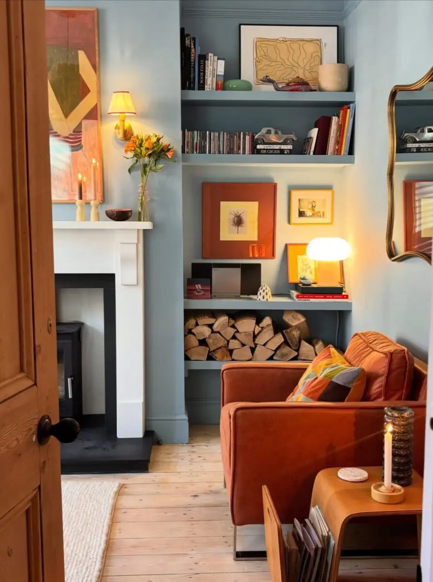 A cozy nook with bright colors and warmth