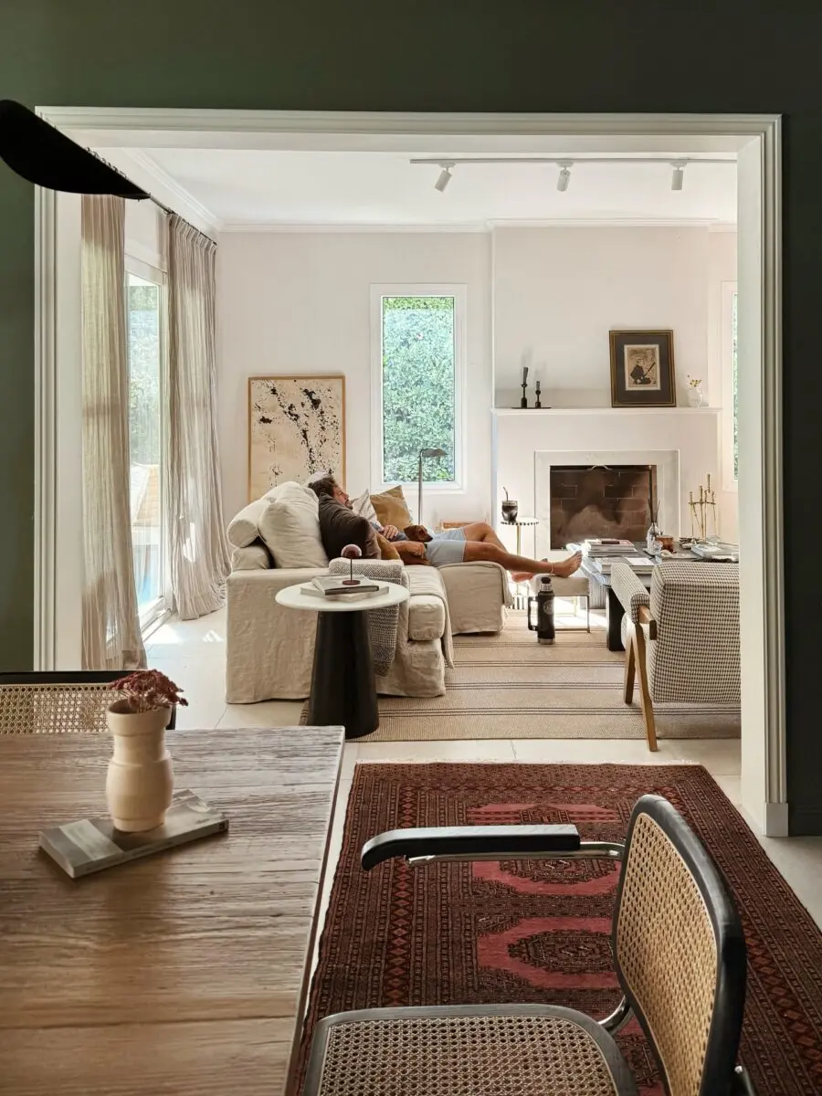 Warm, inviting living room with modern touches