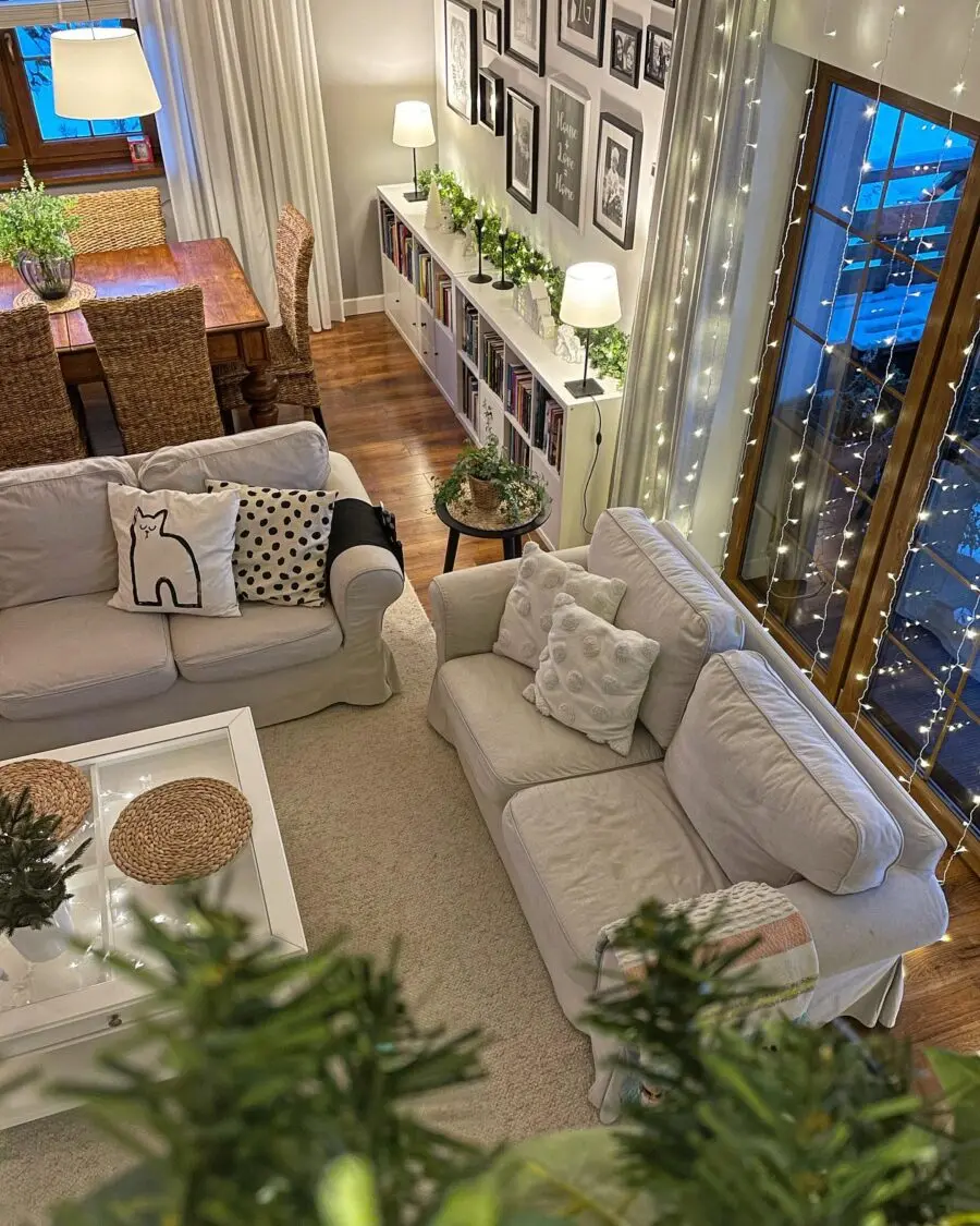 Warm and inviting living room aesthetic