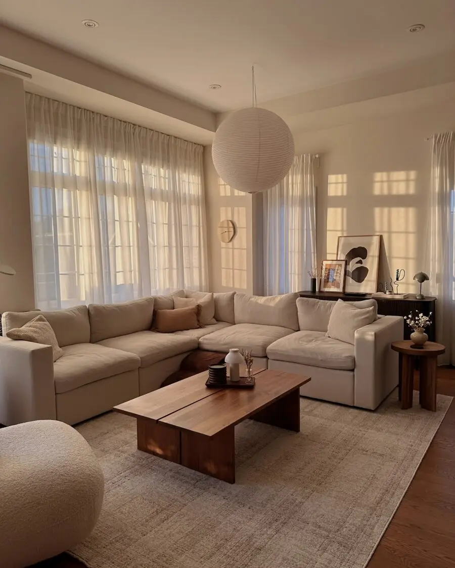 Bright and airy minimalist living room design