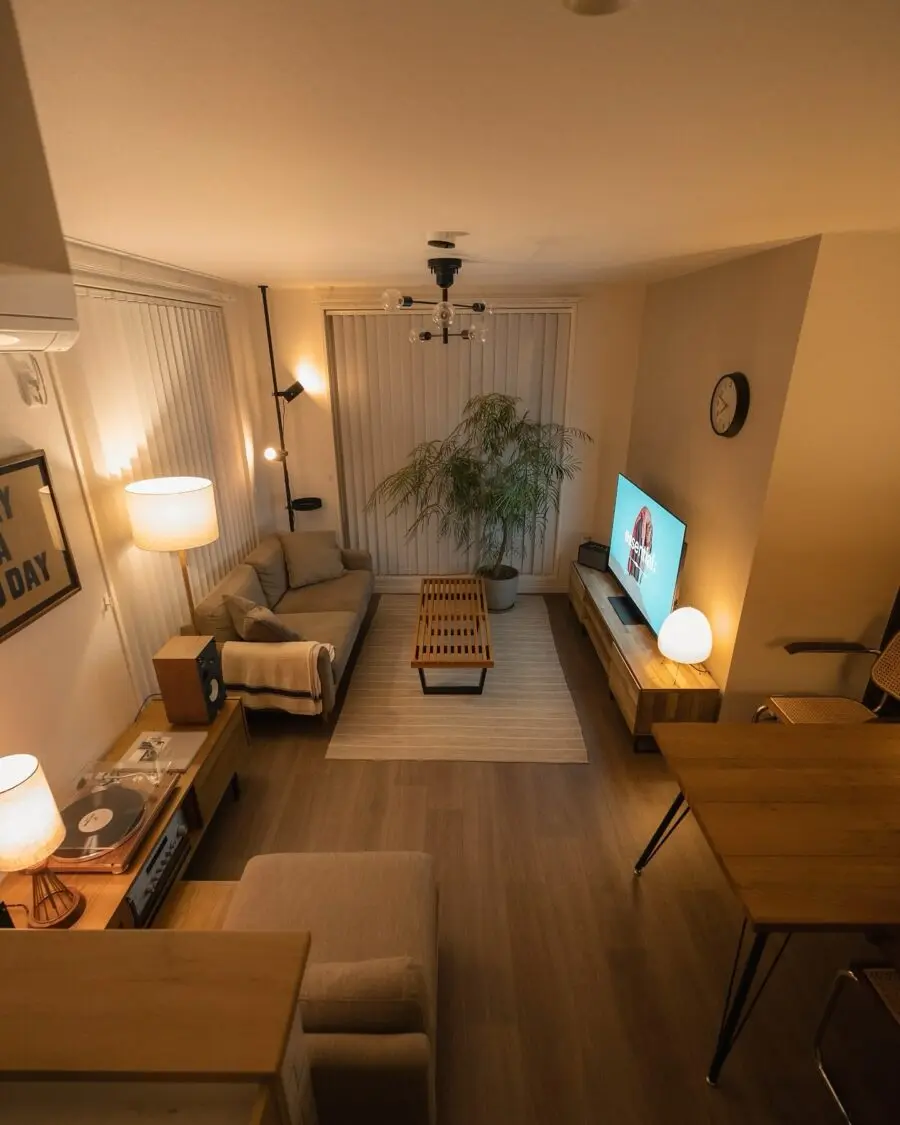 Chic modern living room with warm vibes