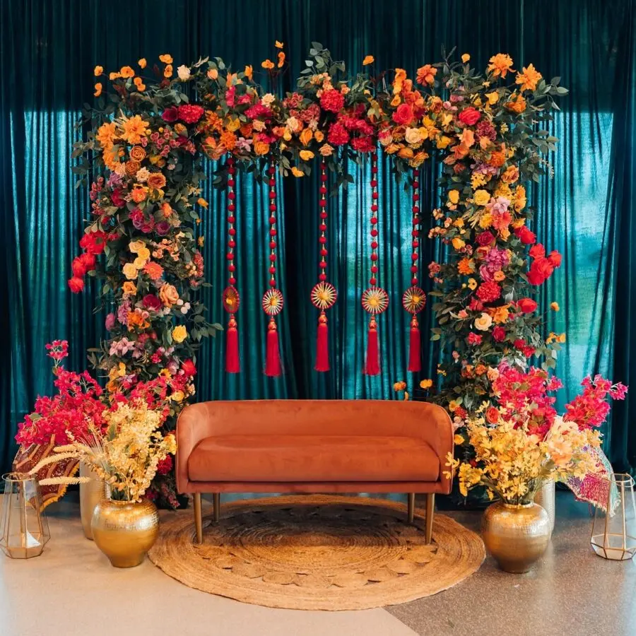 Vibrant floral backdrop for a stunning setting