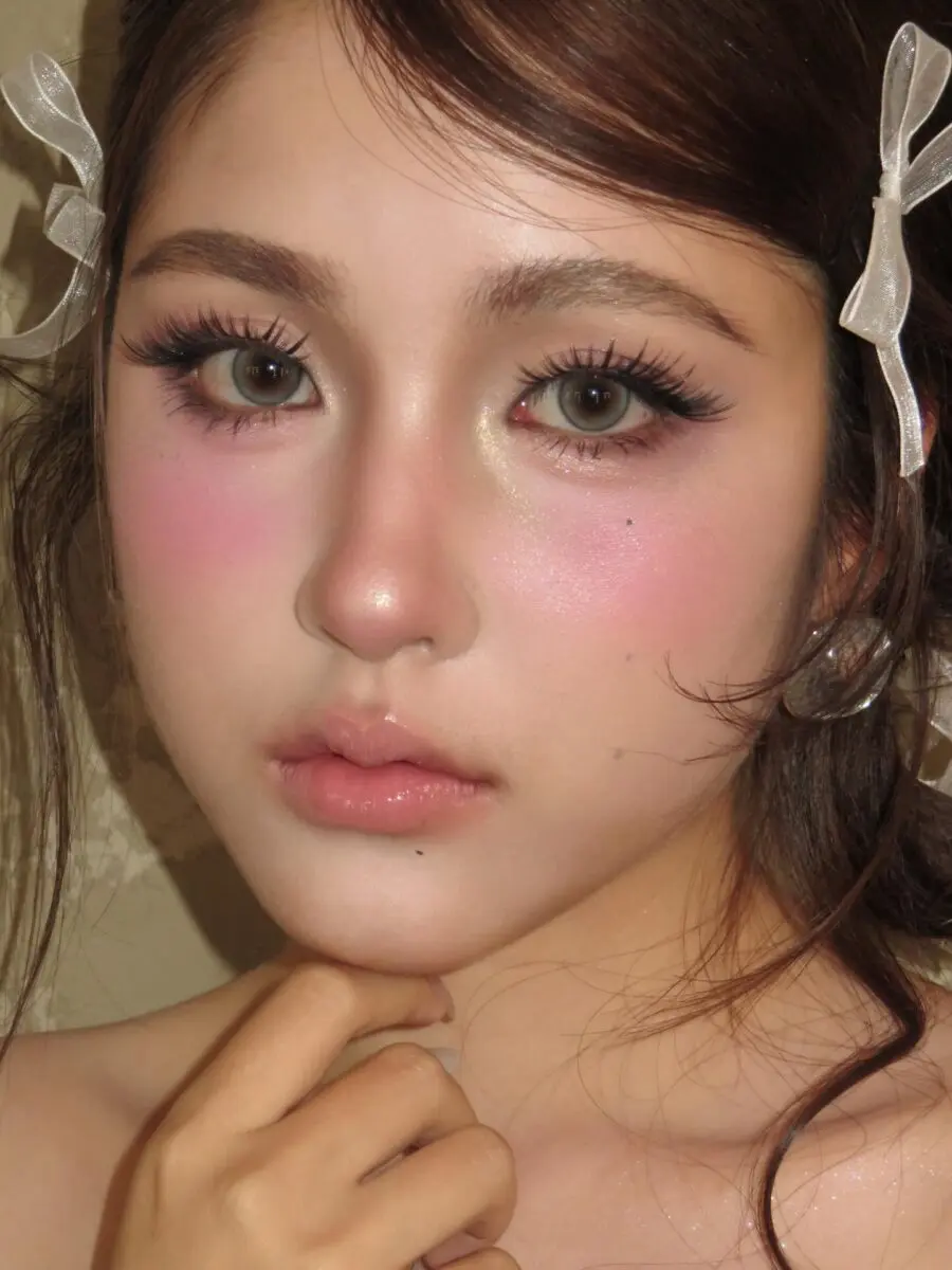 Whimsical doll-inspired makeup look