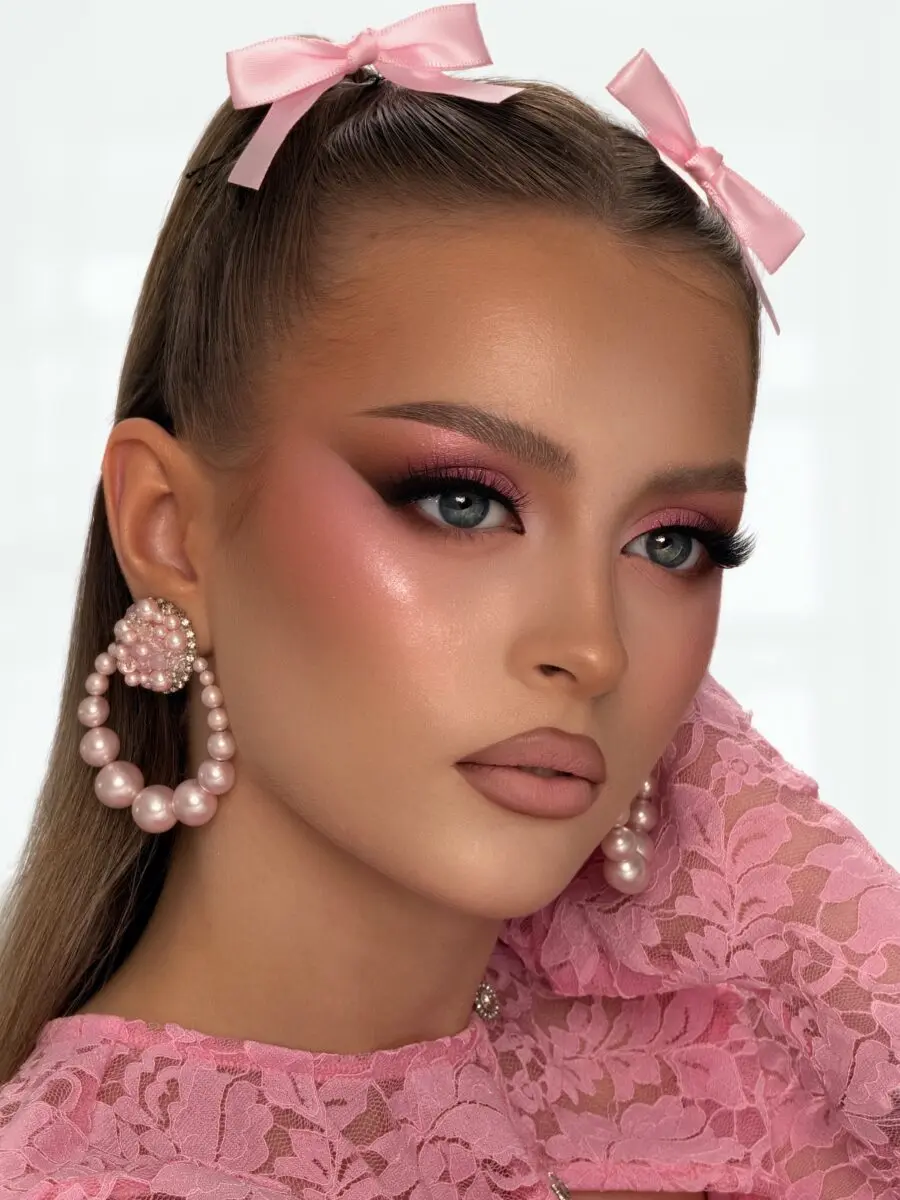 Chic and Playful Doll-Inspired Makeup Look