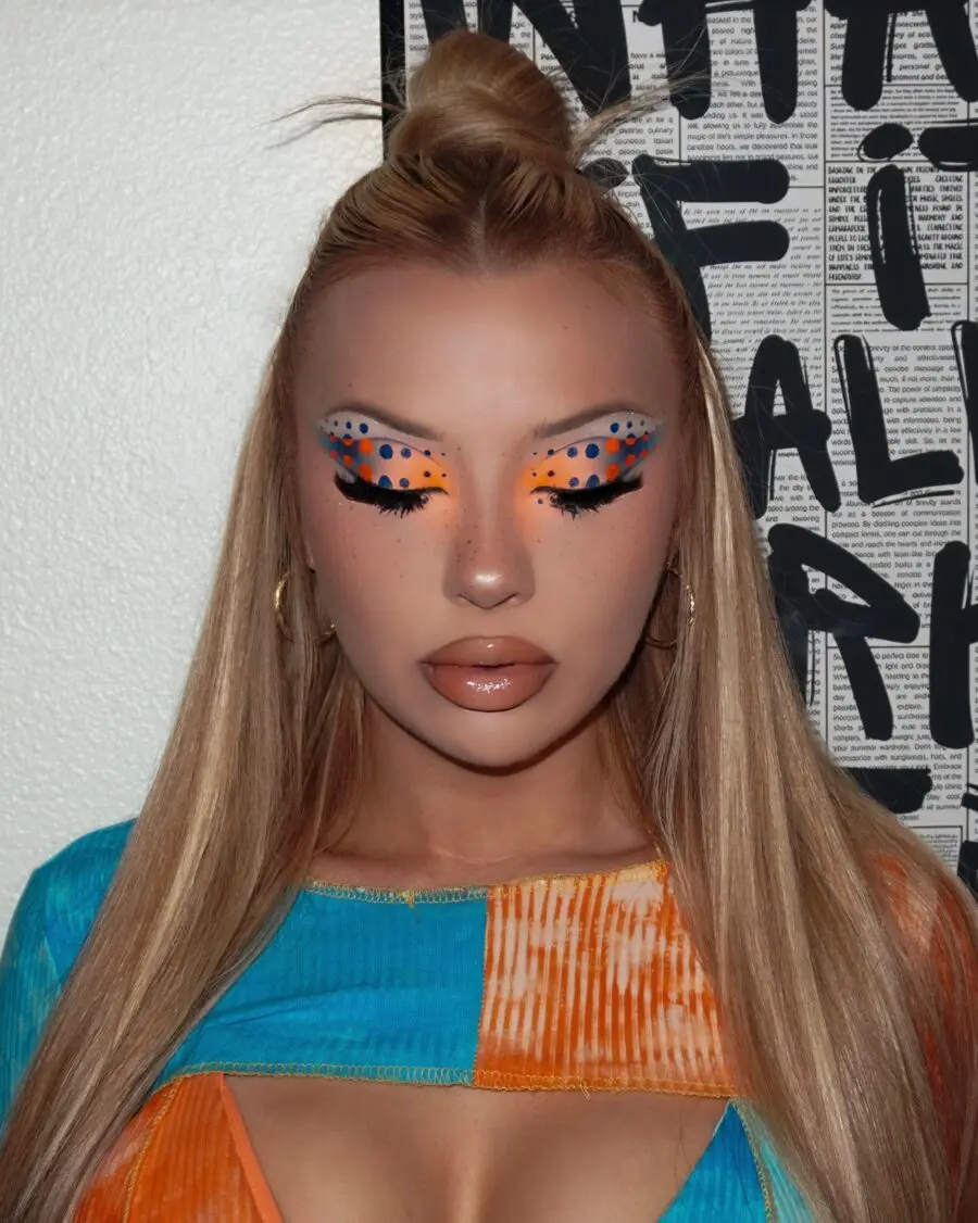 Bold Colorful Doll Makeup for a Unique Look