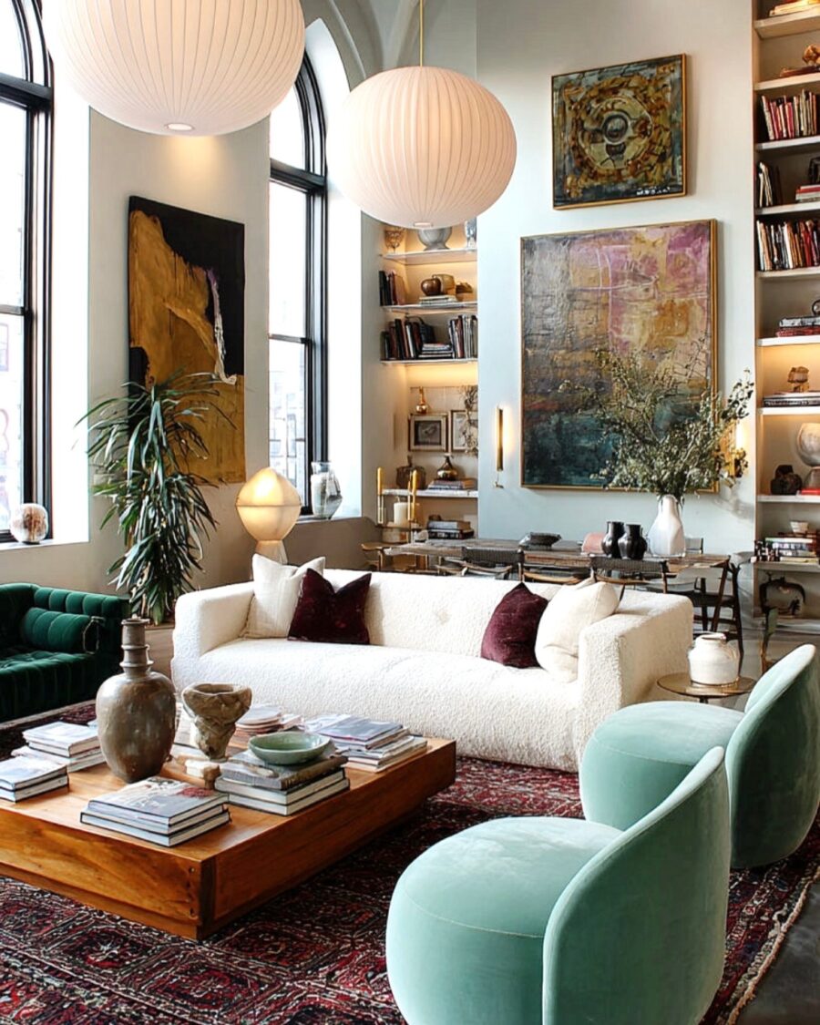 Charming blend of textures and colors in decor