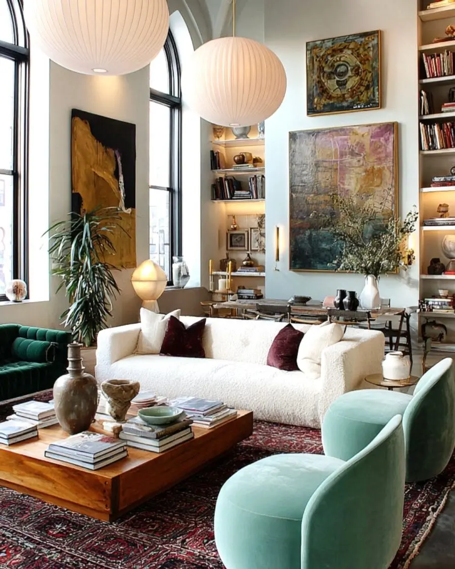 Charming blend of textures and colors in decor