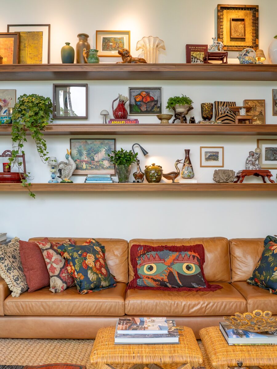 Charming eclectic living room with vibrant decor