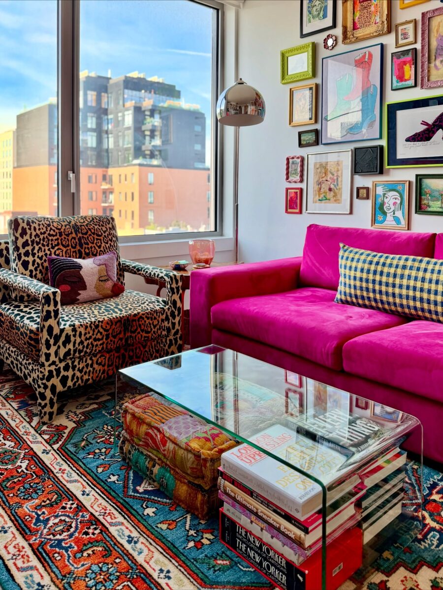 Colorful and bold eclectic living room design