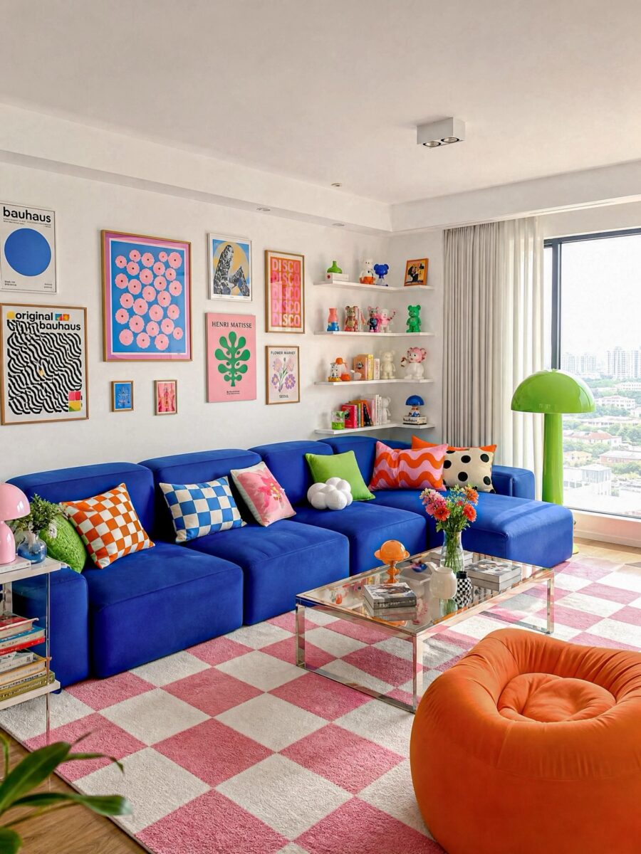 A vibrant mix of colors and textures