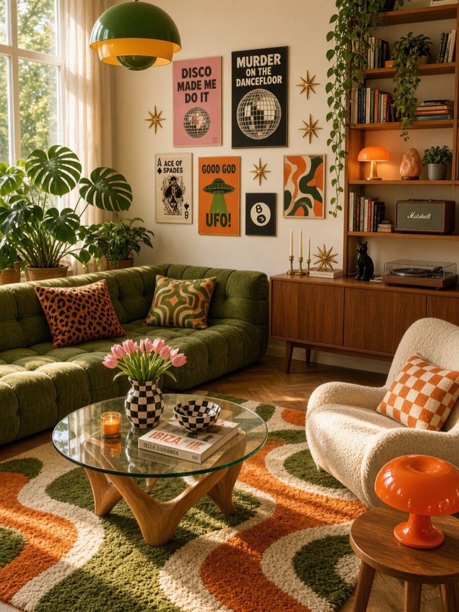 A Vibrant Eclectic Living Room Setup