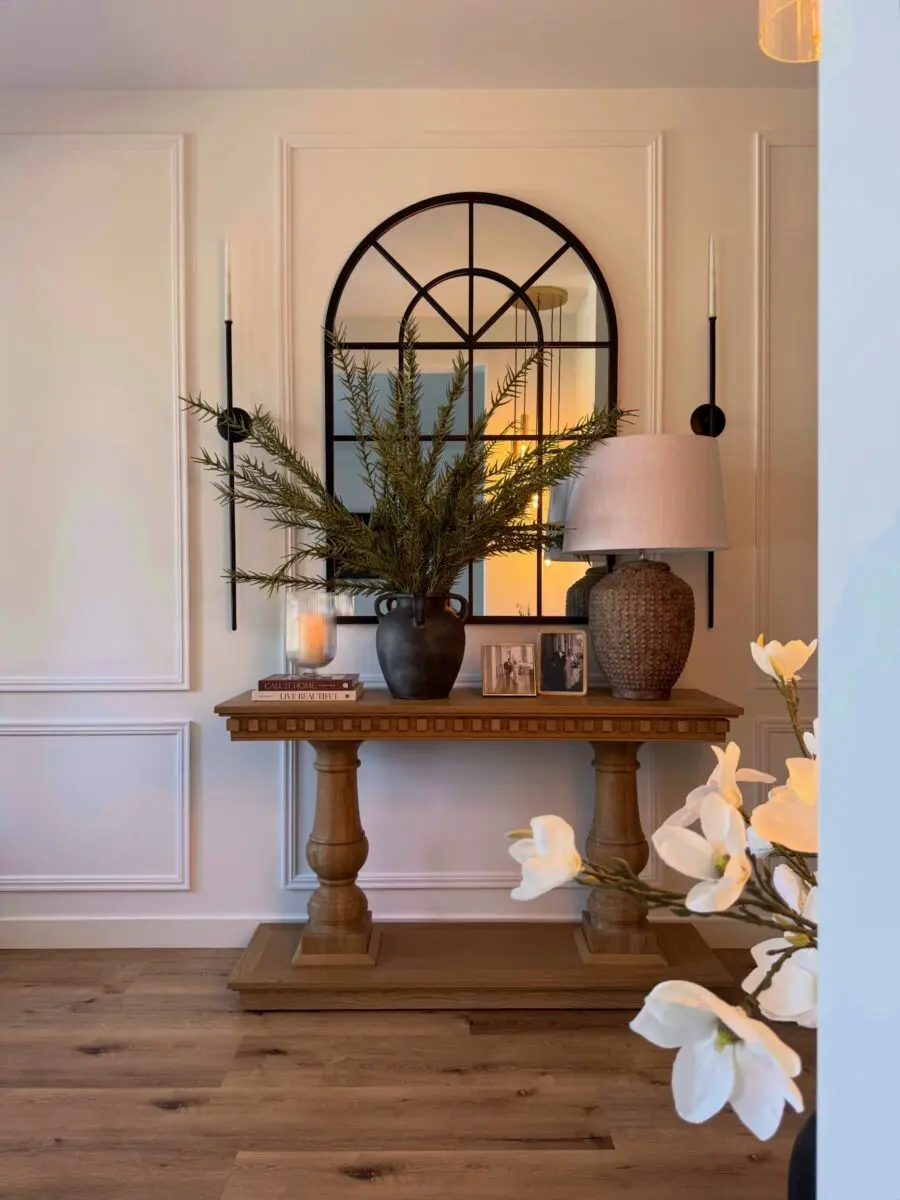 Stylish entryway table with modern accents