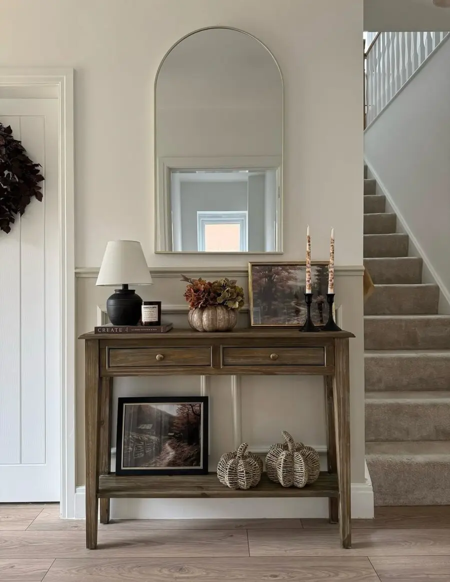 Stylish Entryway Table with Rustic Elements