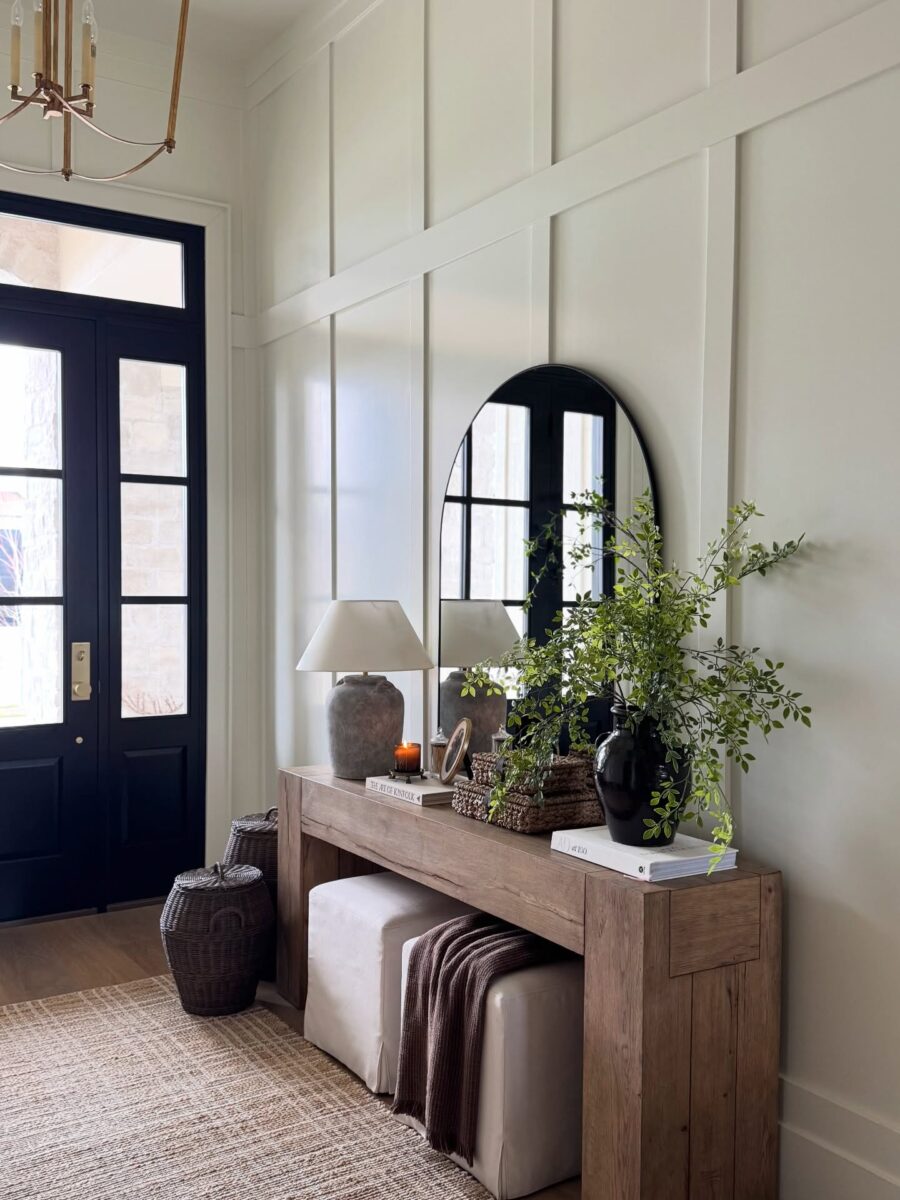 Stylish entryway table with modern touches