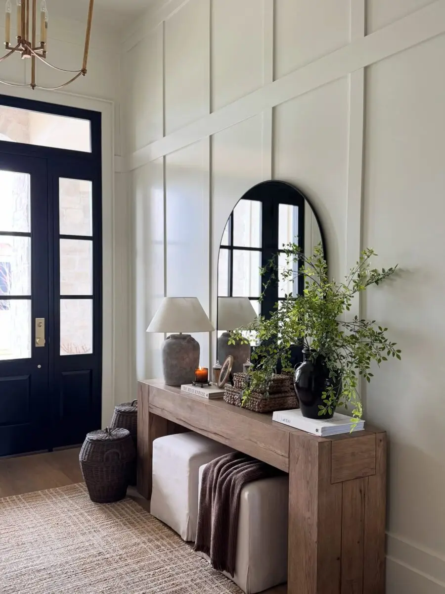 Stylish entryway table with modern touches