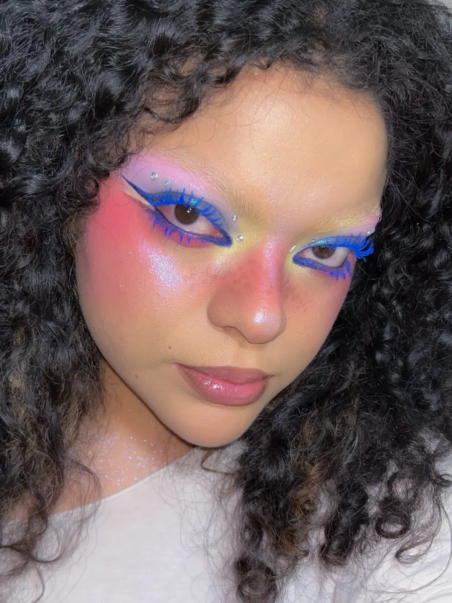 Bold, playful euphoria-inspired glam makeup look