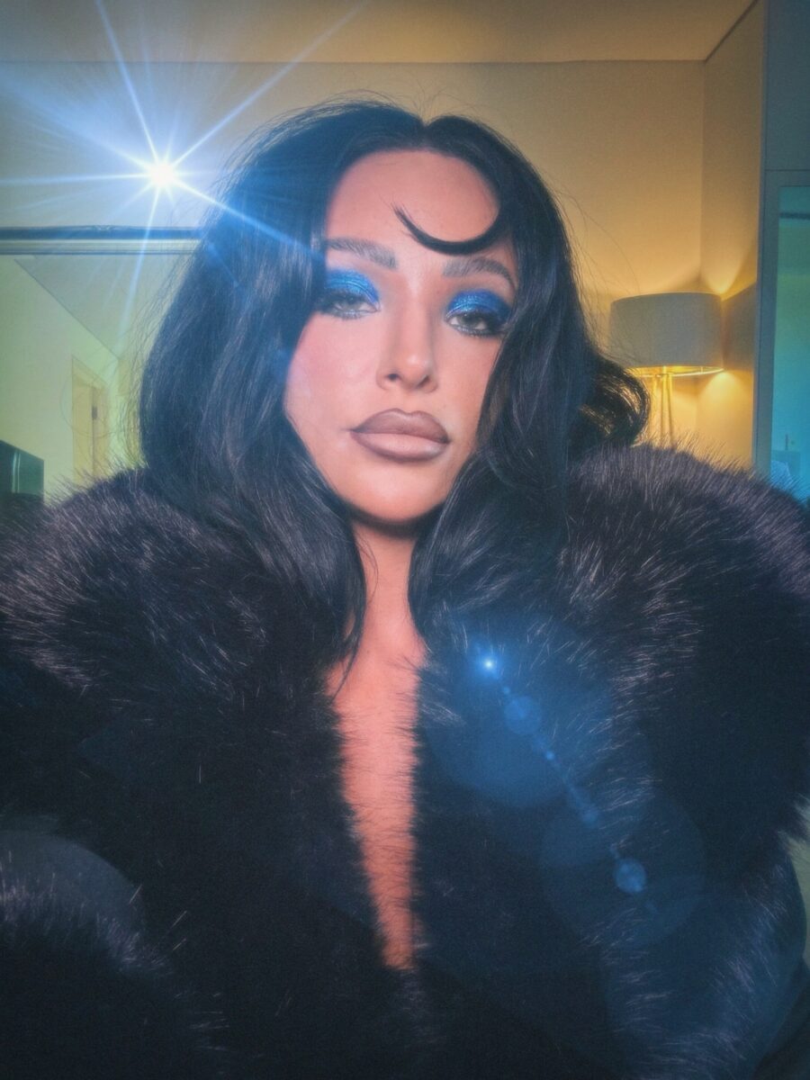 Futuristic Blue Glam with Bold Contours