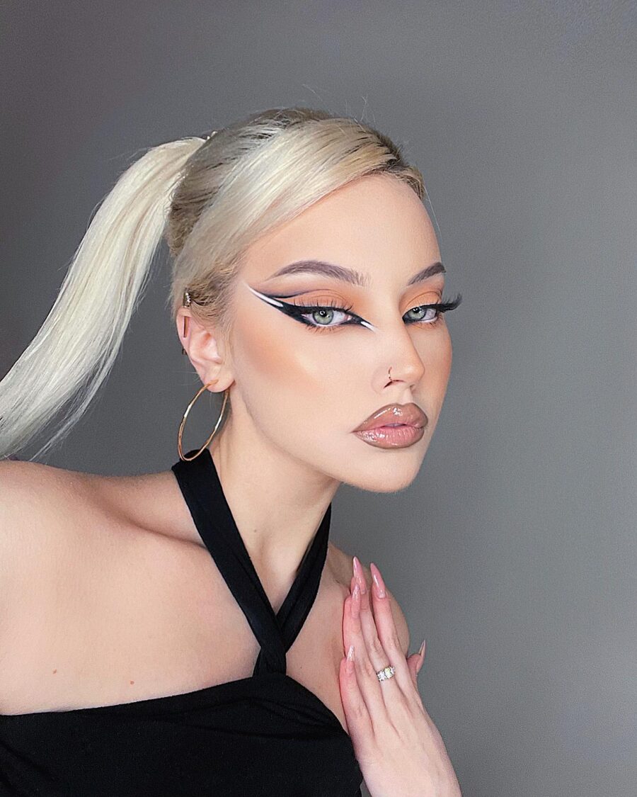 Striking eyeliner with a glossy finish