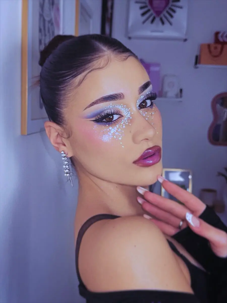 Sparkling euphoria makeup with vibrant colors