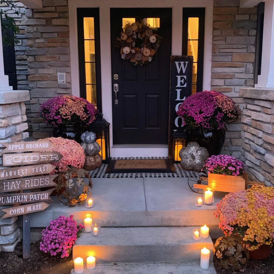 Charming autumn entrance with cozy vibes