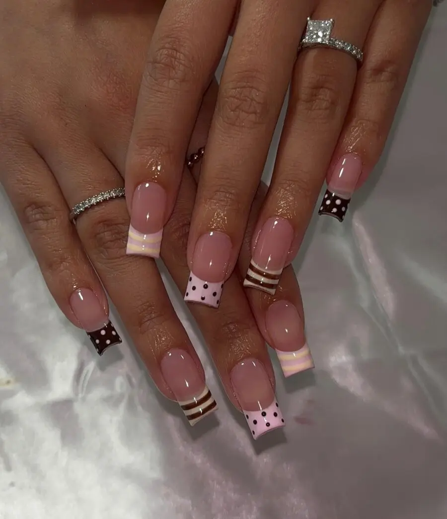 Chic French Tip Style with Unique Patterns