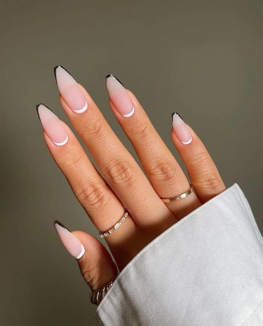 Elegant French Tip Acrylic Nail Design