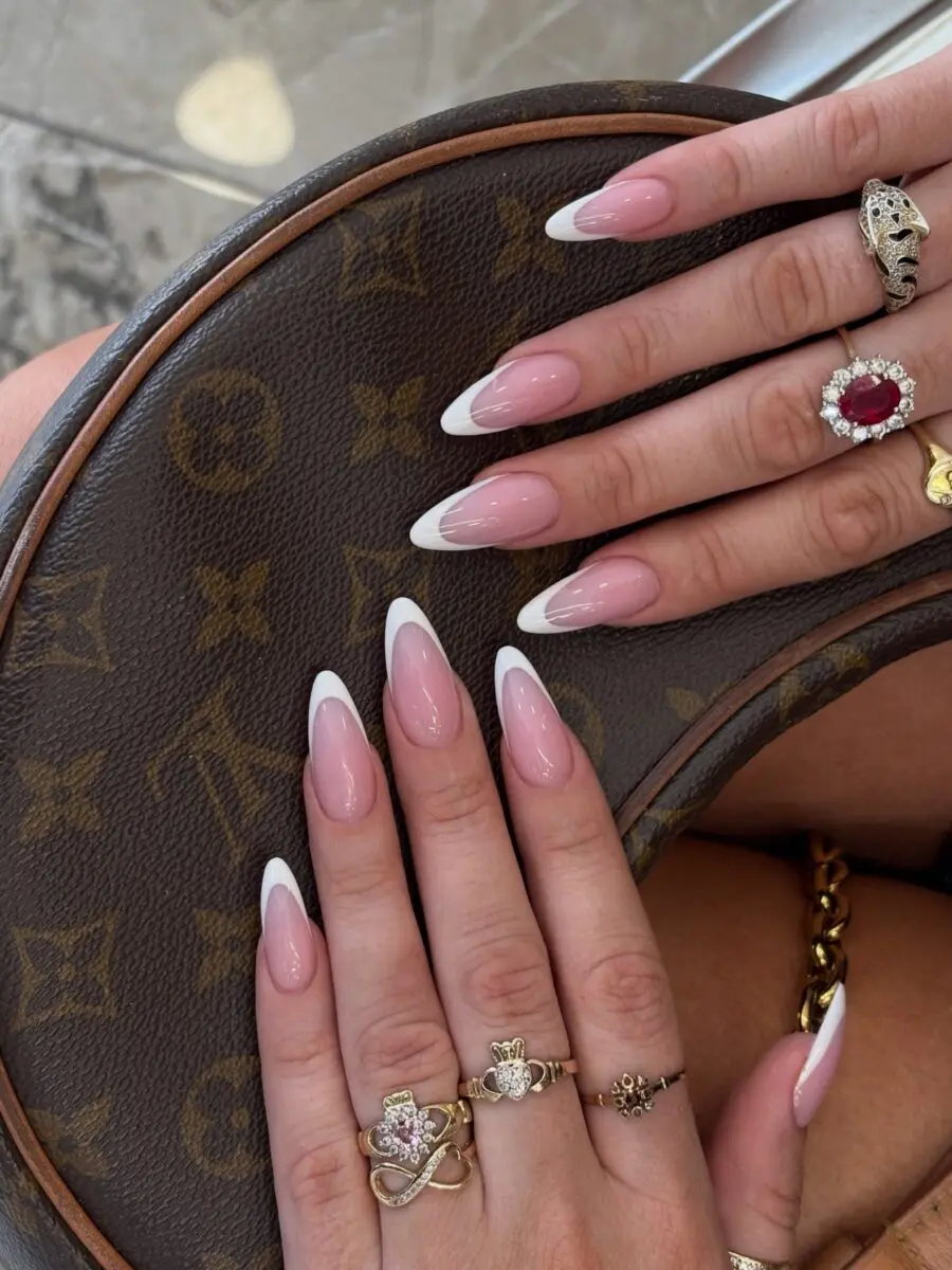 Chic French Tip Acrylic Nail Aesthetic