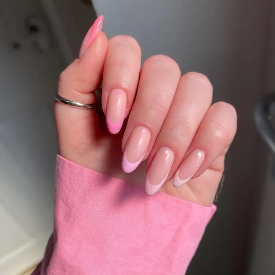 Chic French Tip with Soft Pink Accents