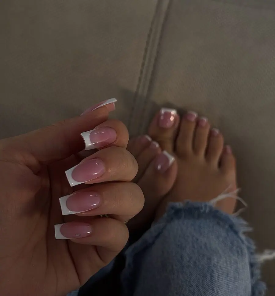 Elegant French Tip Acrylic Nails Showcase