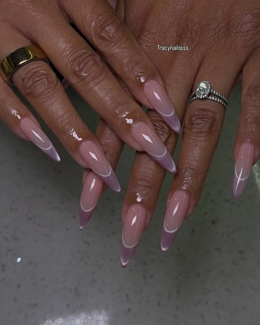 Elegant French Tip Acrylic Nail Design