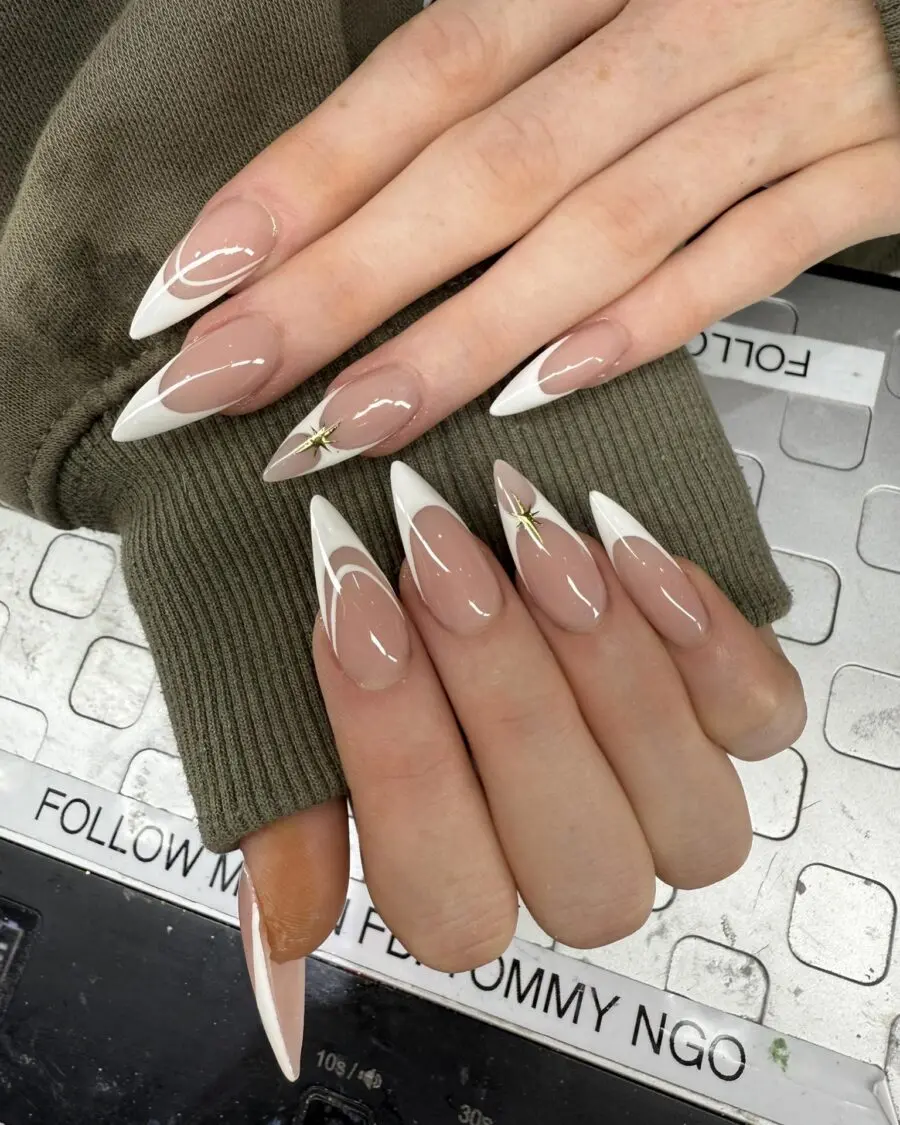 Chic French Tip Acrylic Nail Art Design