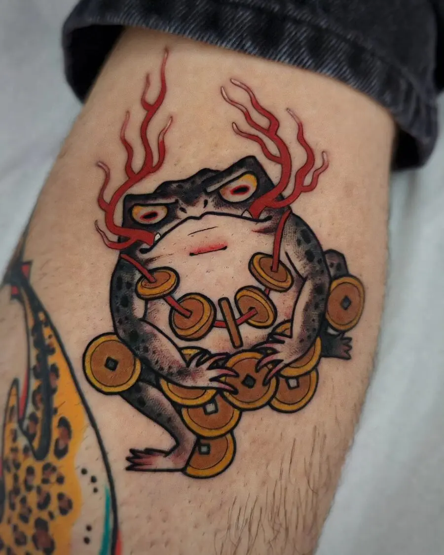 Vibrant Japanese Frog Tattoo Design Inspiration