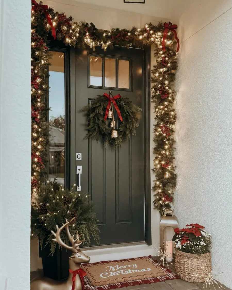 Festive and Inviting Christmas Front Door Decor