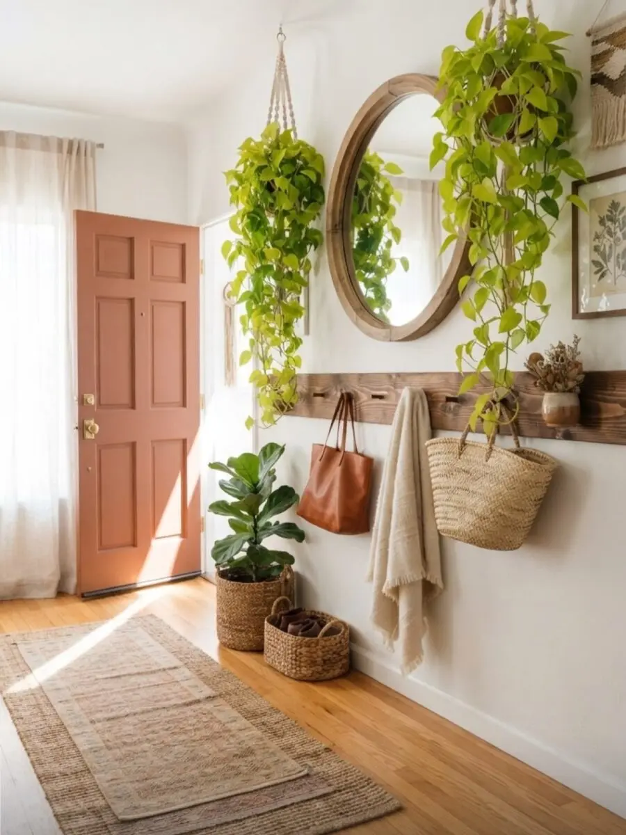 Charming entryway with natural touches and warmth