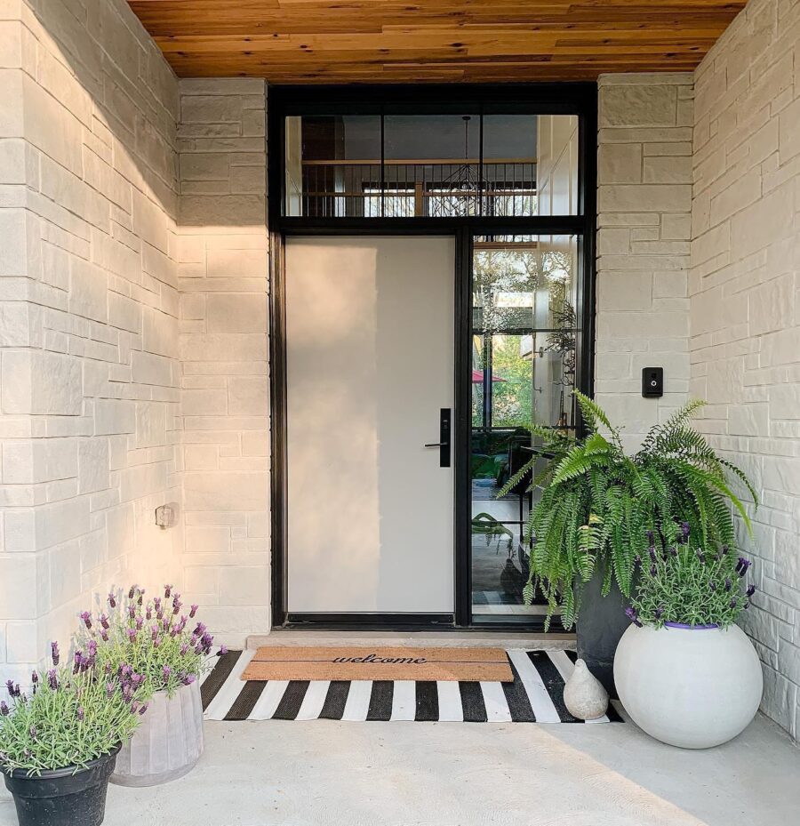 Chic entrance with welcoming vibes and greenery