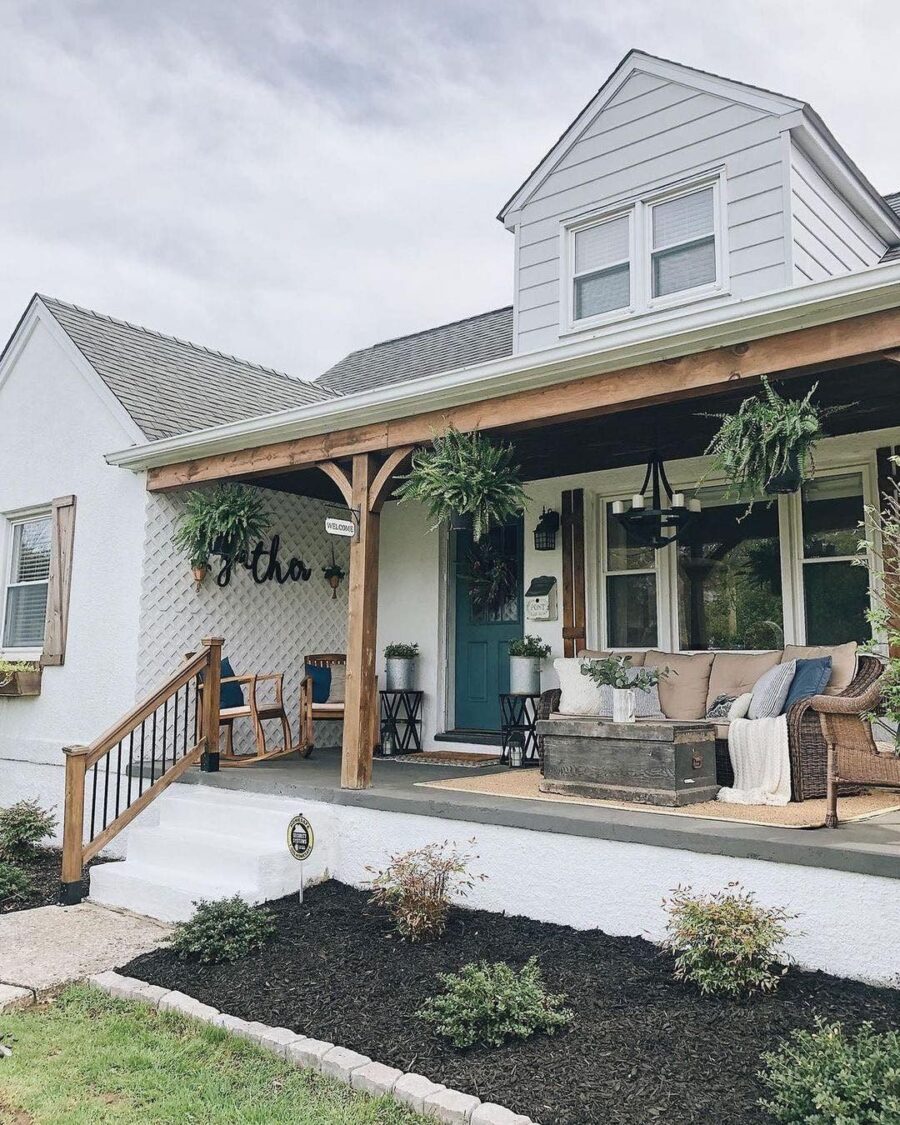 Charming front porch with inviting decor