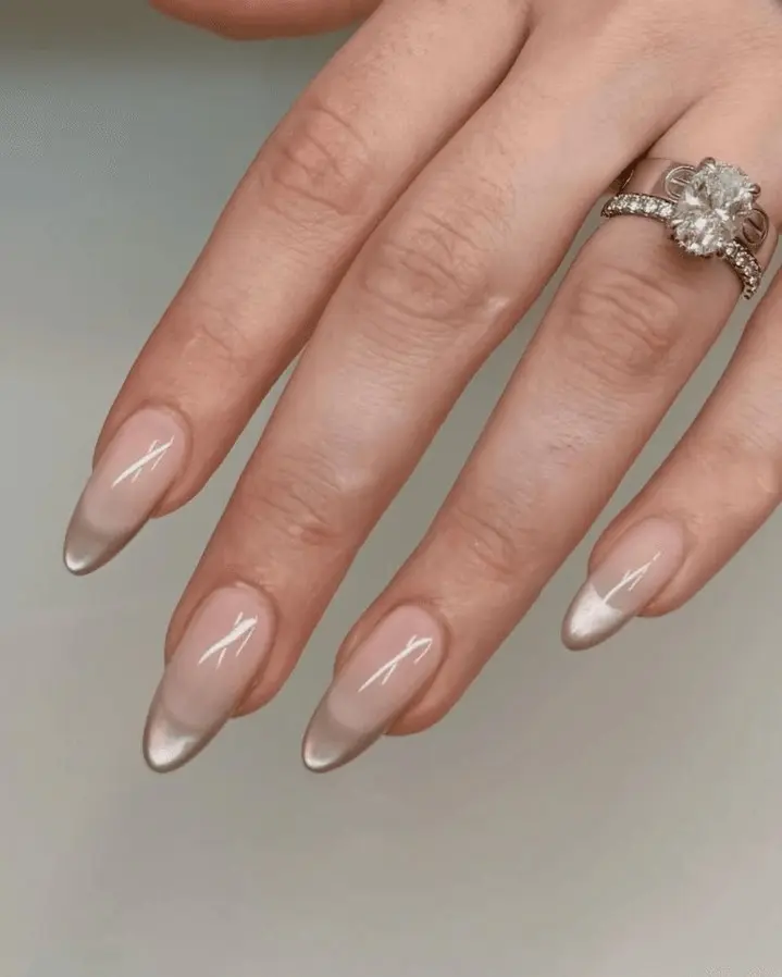 Elegant minimalist nails with glossy gradient