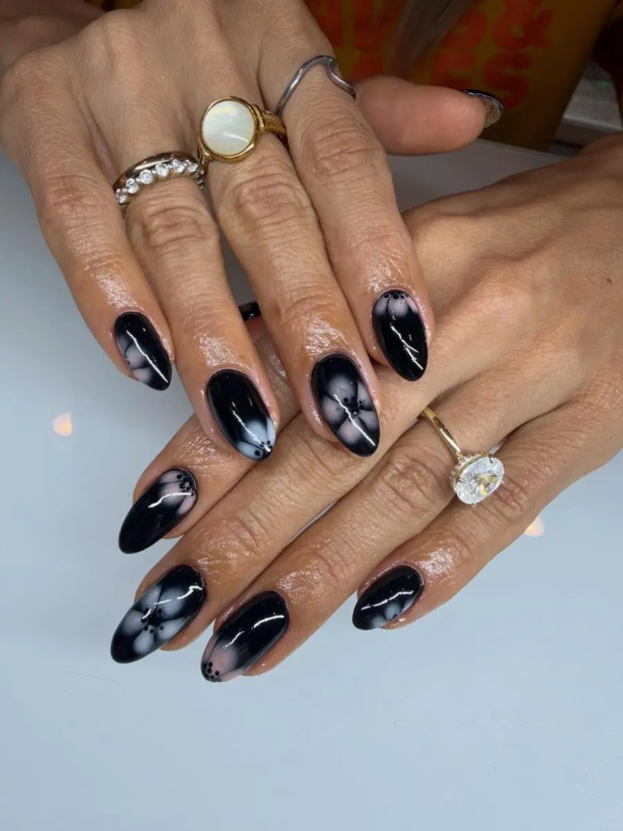 Chic black marble nail art inspiration