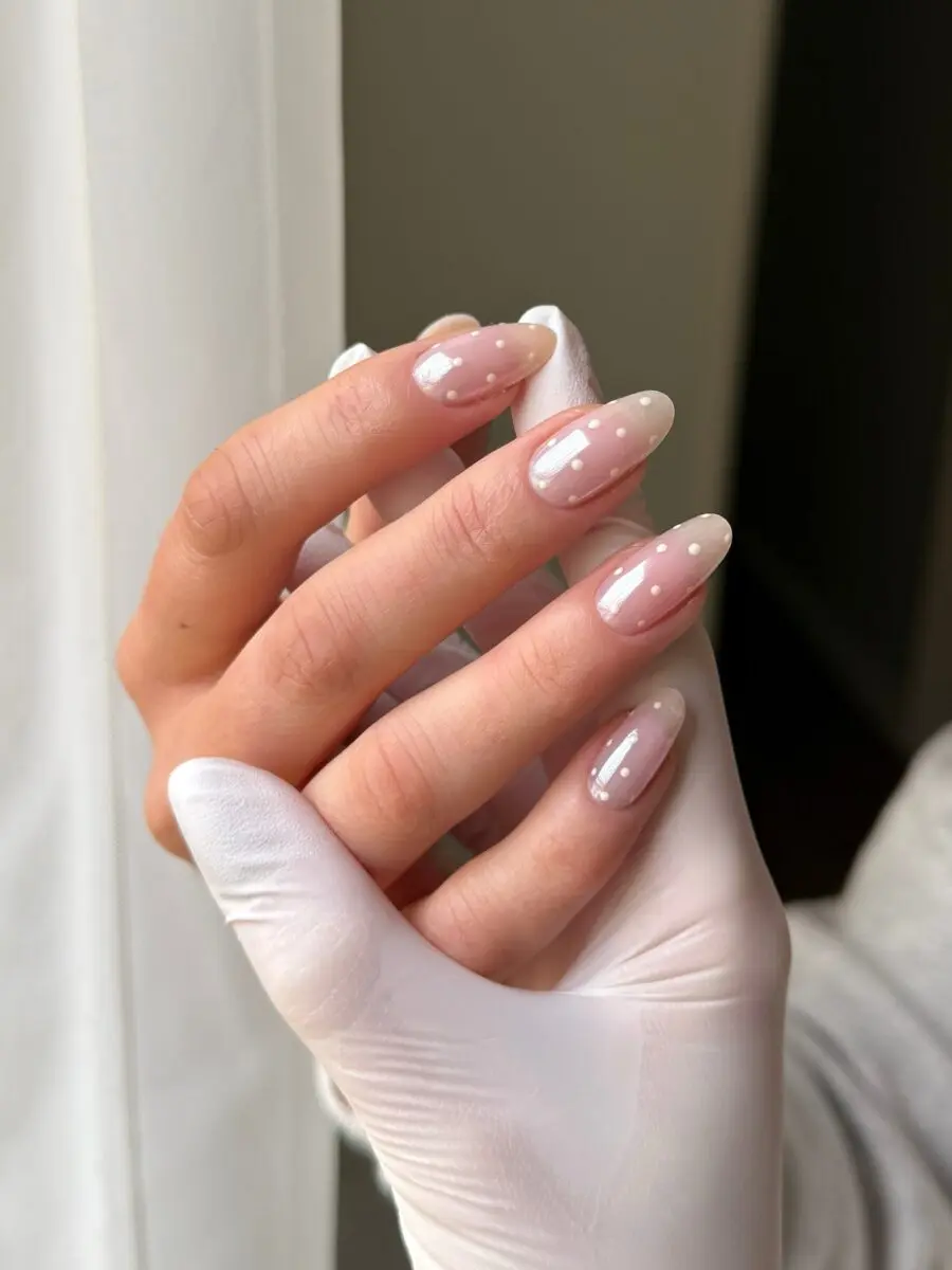 Stylish pink dot nail art inspiration