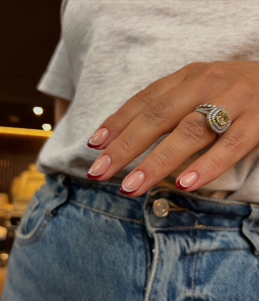 Chic & Trendy Red French Nail Tips